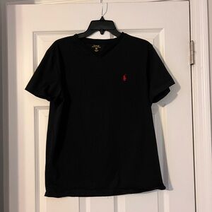 Polo Ralph Lauren Men's Shirt Short Sleeve V Neck Black Classic Fit Size M